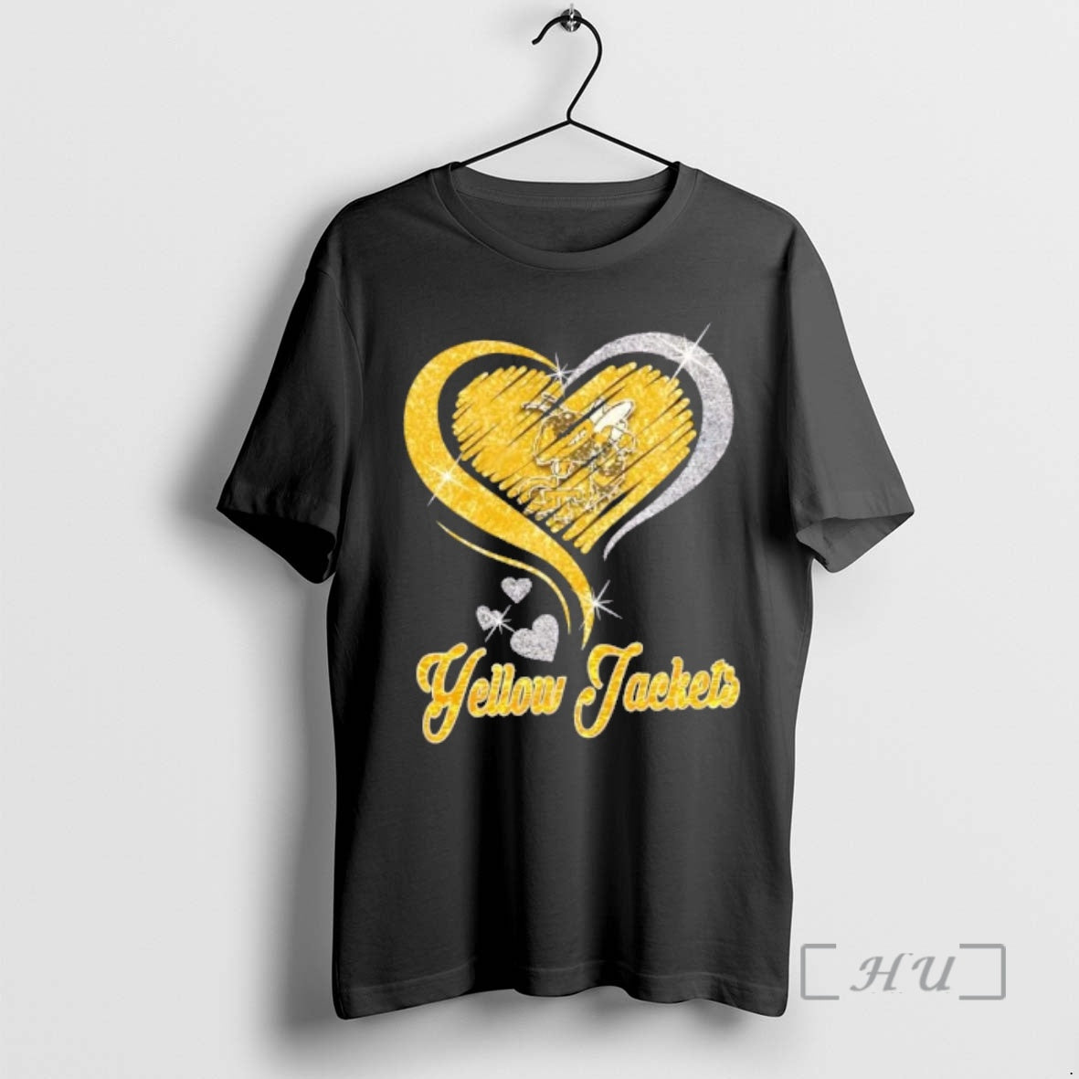 Officials Georgia Tech Yellow Jackets Football In Glitter Heart Fans