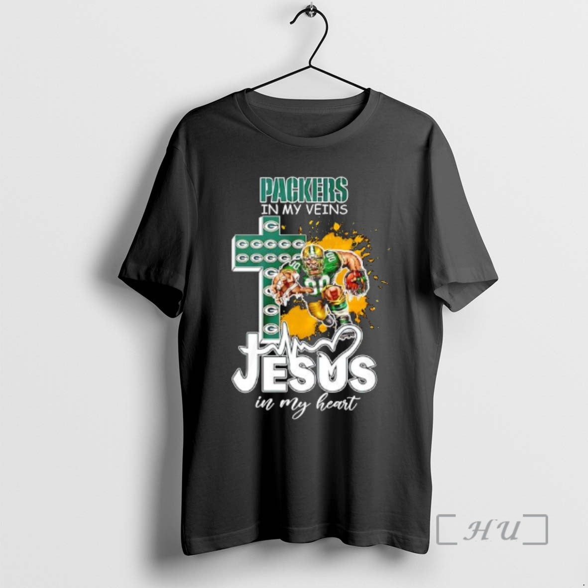 Officials Green Bay Packers In My Veins Jesus In My Heart Features A Football Player