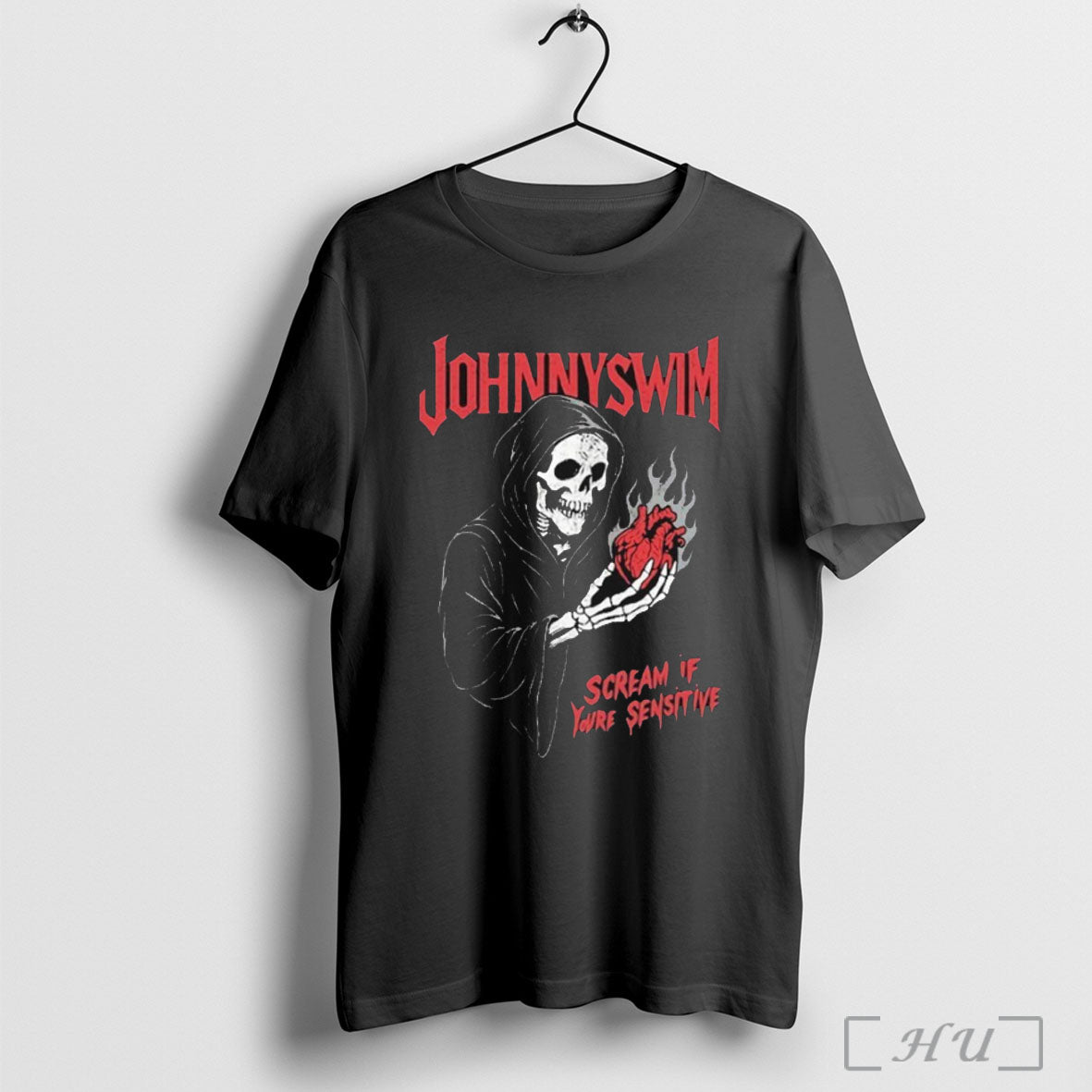 Officials Johnnyswim Scream If Youre Sensitive Grim Reaper Heart T Shirt