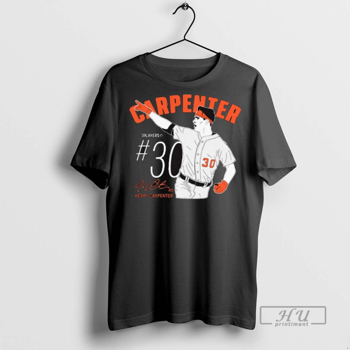 Officials Kerry Carpenter 30 Detroit Tigers Baseball Mlb Signature Painting T Shirts
