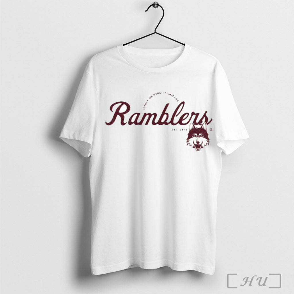 Officials Loyola University Chicago Ramblers Script Logo T Shirt
