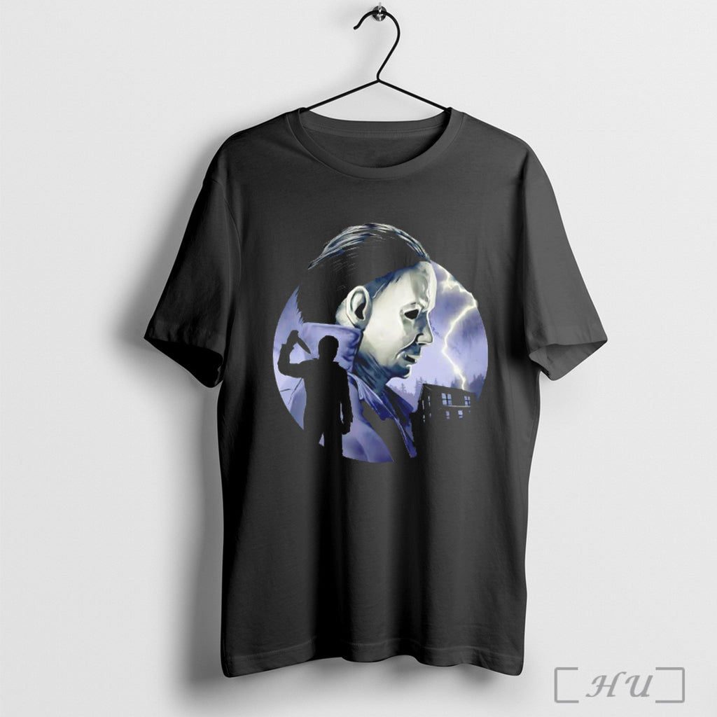 Officials Michael Myers Halloween Chartacter Big Scary Background Silhouette T Shirt