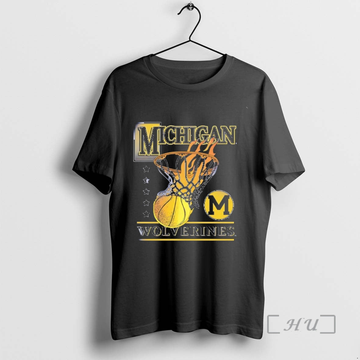 Officials Michigan Wolverines Basketball Hoops Graphic