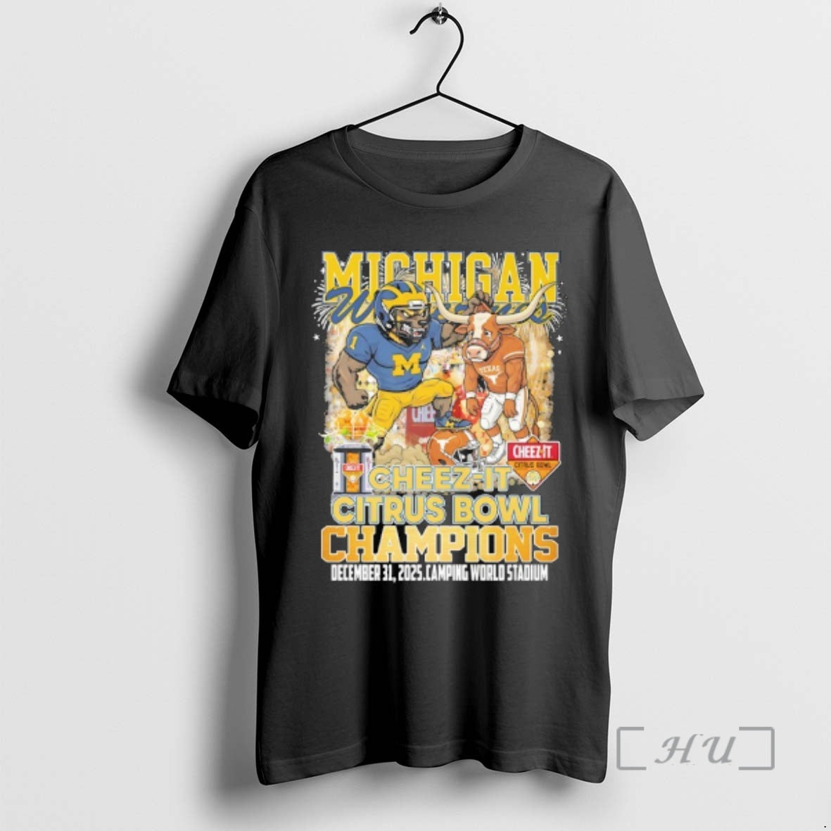 Officials Michigan Wolverines Beat Texas Longhorns Cheez It Citrus Bowl Champions 2025 Premium T Shirts