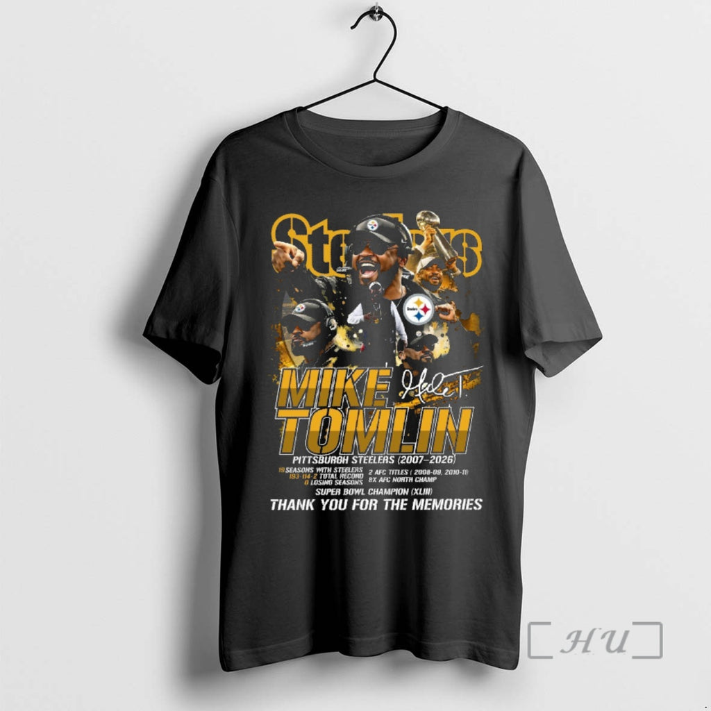 Officials Mike Tomlin 2007 2026 Thank You For The Memories Signature Premium T Shirts Sweater