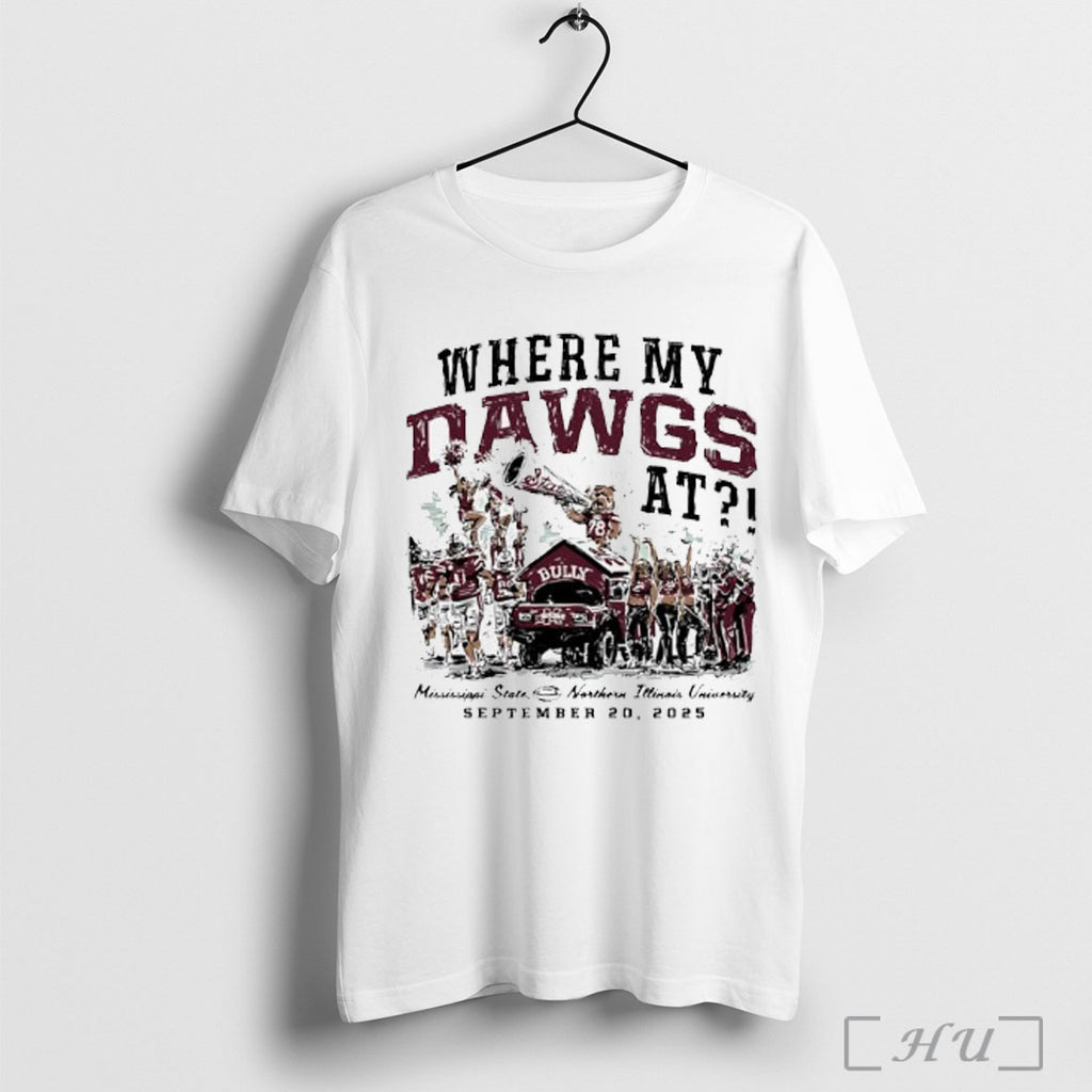 Officials Mississippi State Bulldogs Vs Northern Illinois Huskies Football Game Day 2025 T Shirt