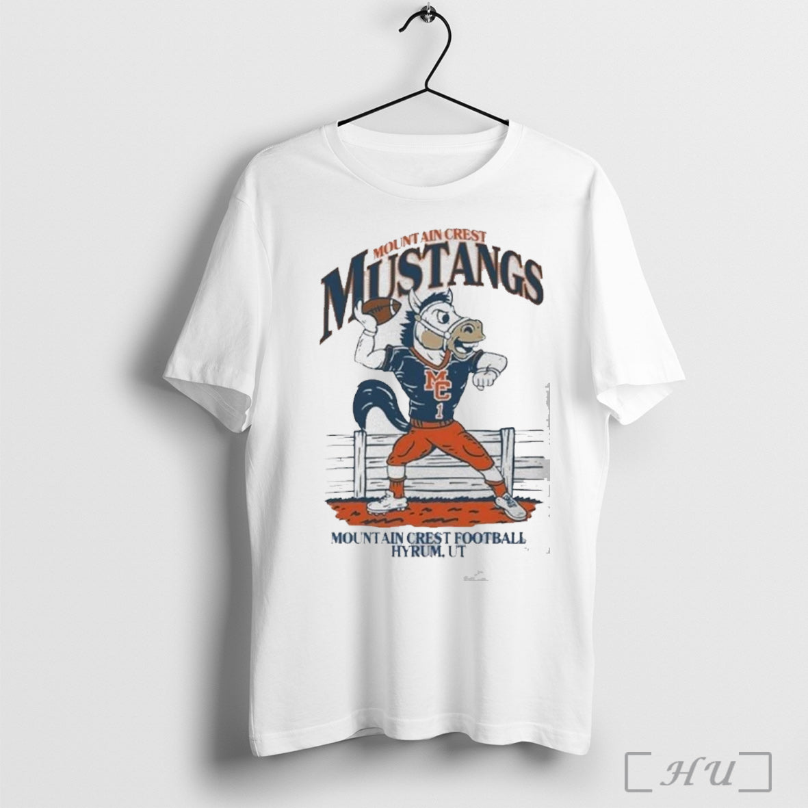 Officials Mountain Crest Mustangs Football Hyrum Ut Mascot Graphic T Shirt