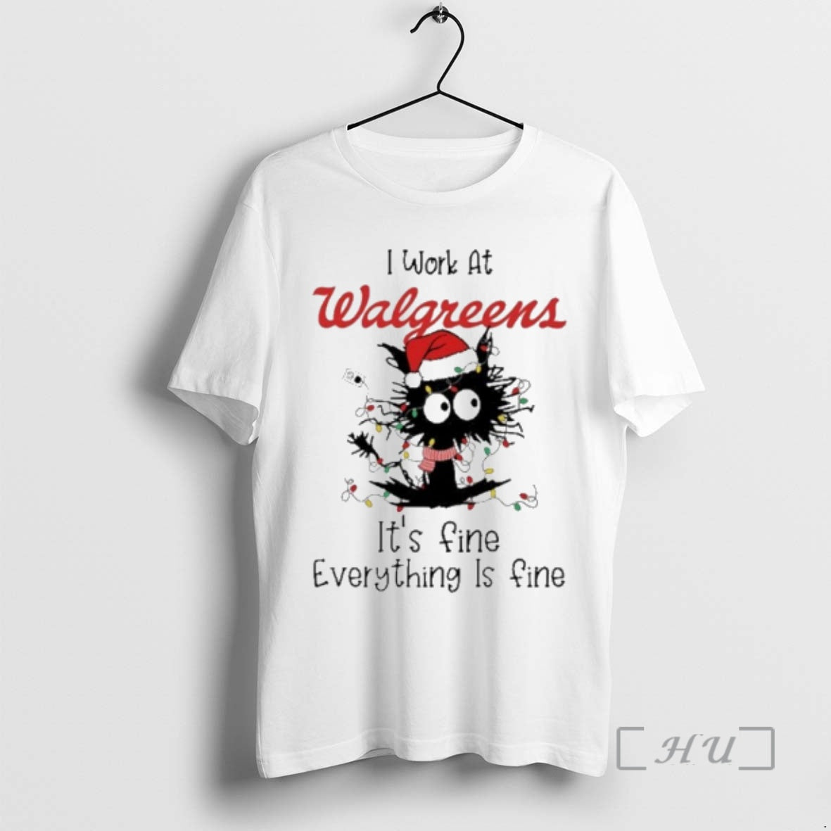 Officials Santa Light Cat I Work At Walgreens Its Fine Everything Is Fine Premium