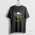 Officials Santa Rides A T Rex Jurassic Christmas Circle Black