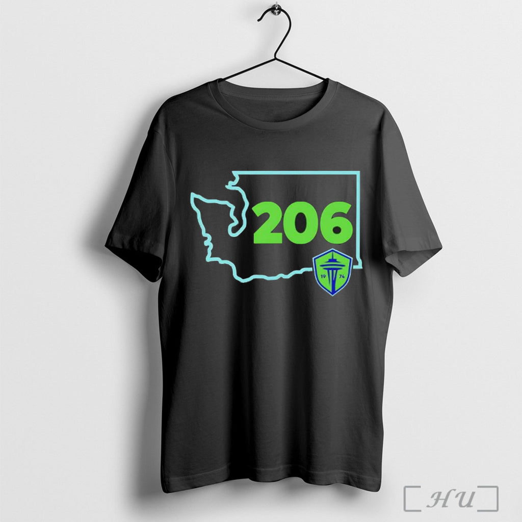Officials Seattle Sounders 206 Fc Area Code State T Shirt Black T Shirt