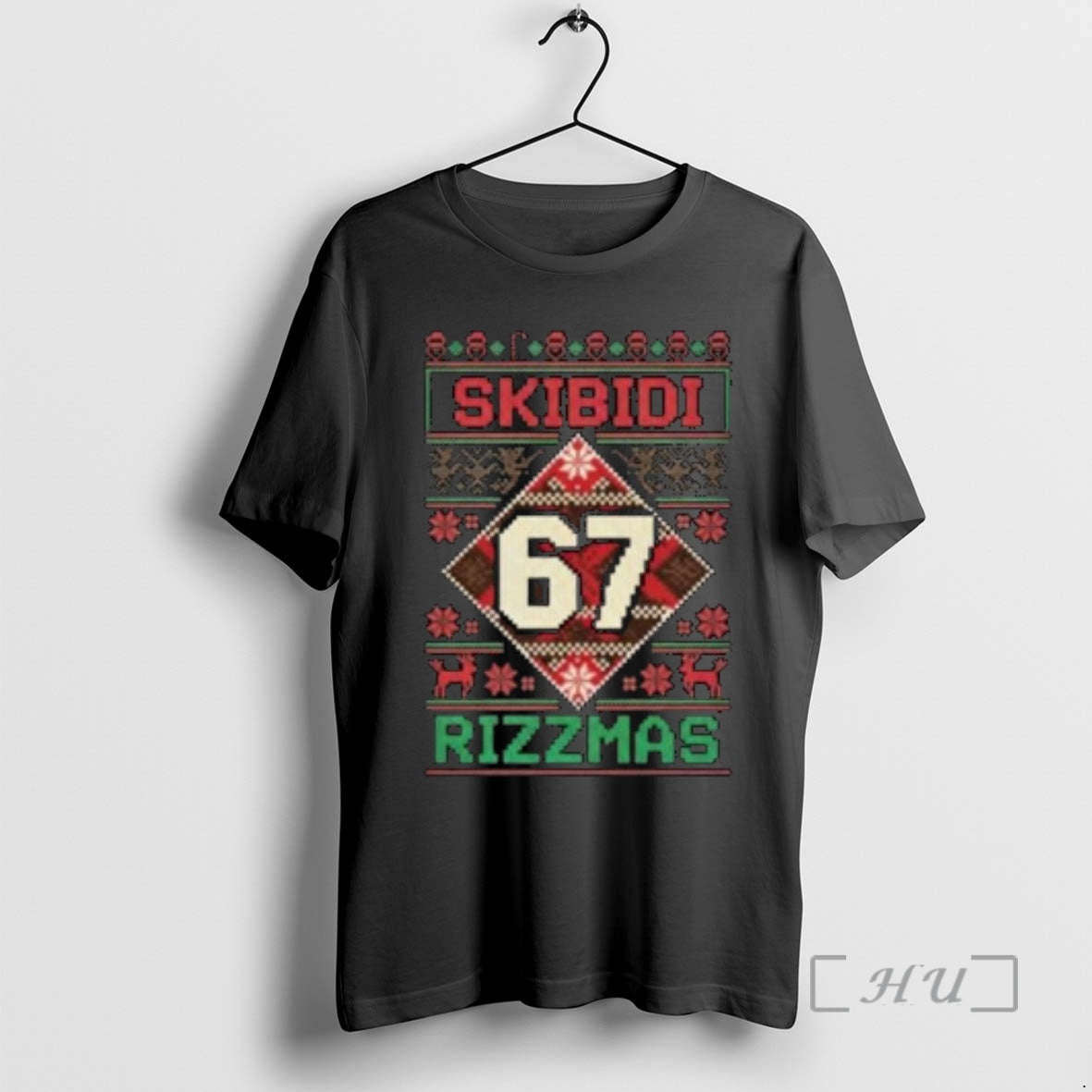 Officials Skibidi Six Seven Rizzmas Funny Christmas 2025 Circle Black