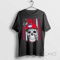 Officials Skull Wearing A Cap Connecticut Huskies Us Flag