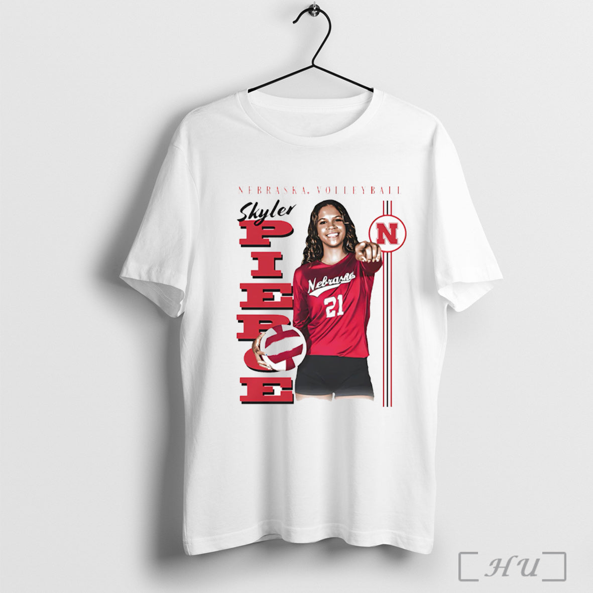 Officials Skyler Pierce Nebraska Volleyball Retro White T Shirt