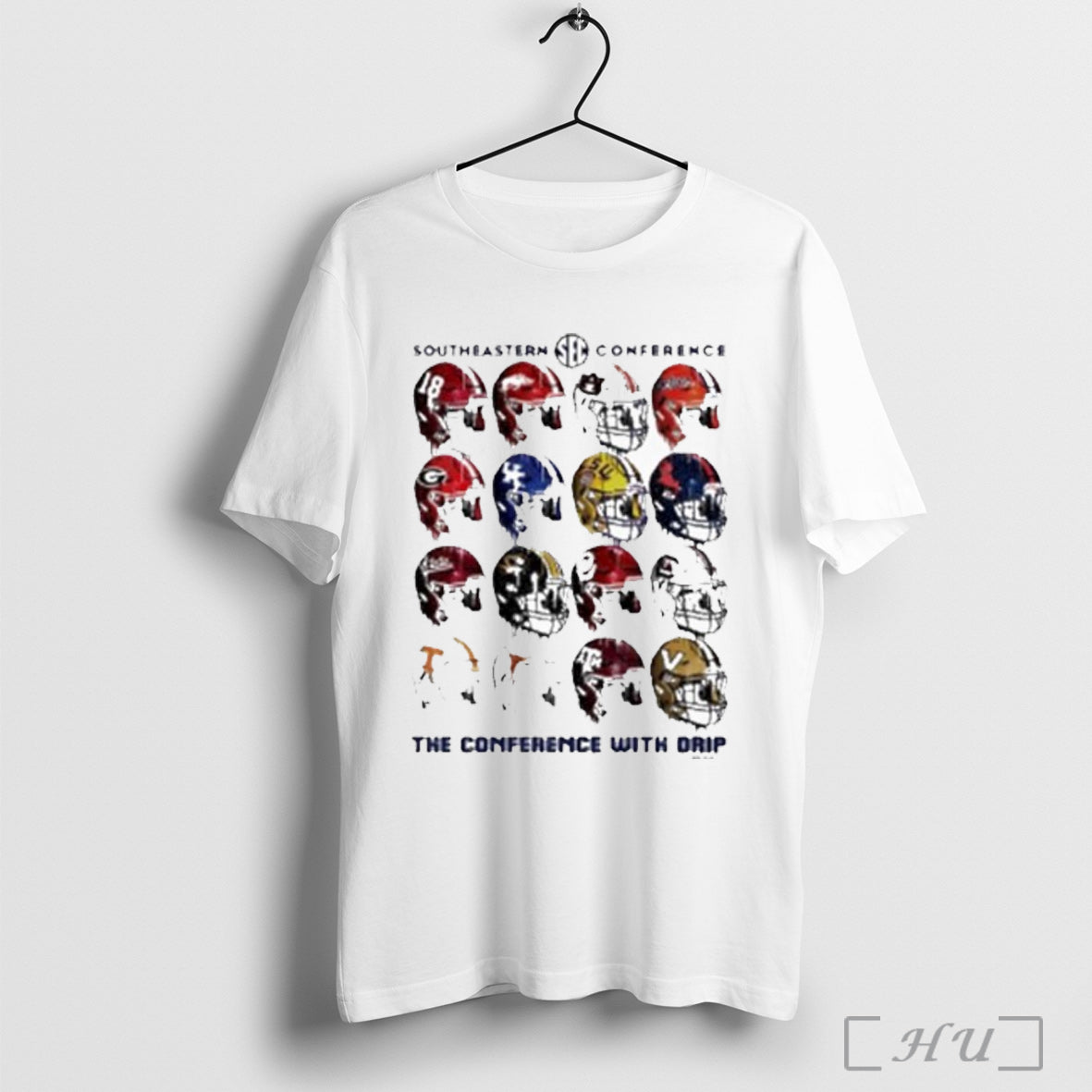 Officials Southeastern Conference Drippy Helmets 16 Team Character T Shirt