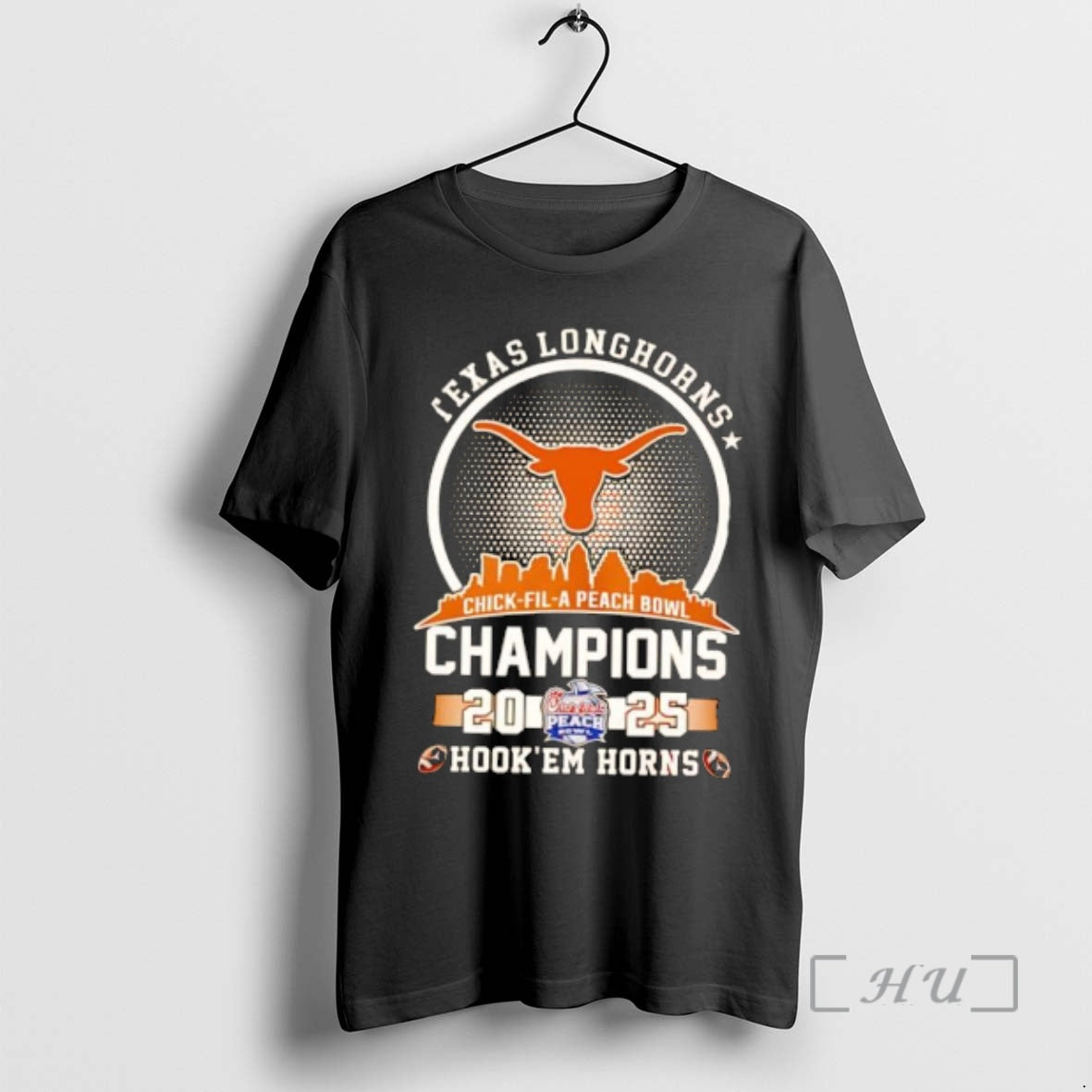Officials Texas Longhorns Hook Em Chick Fil A Peach Bowl Champions 2025 Premium T Shirts