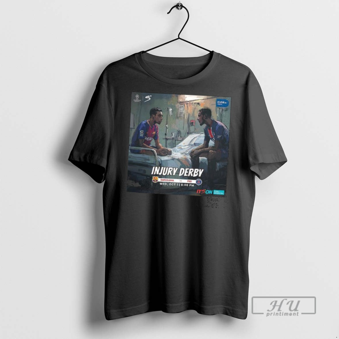 Officials Trending Barcelona Vs Paris Saint Germain Champions League 2025 Injury Derby T Shirt