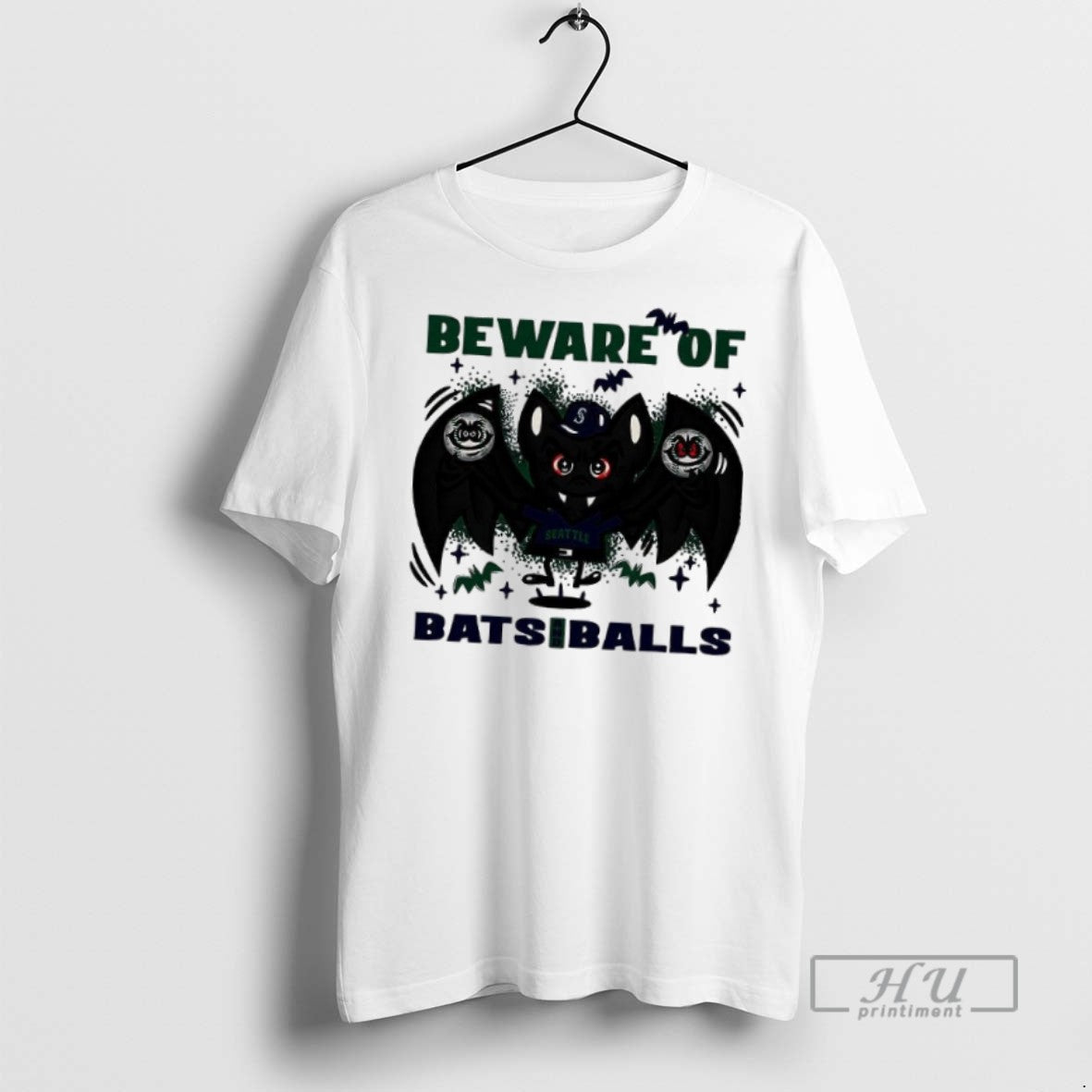 Officials Trending Seattle Mariners Baseball Beware Of Bats And Balls Halloween T Shirt