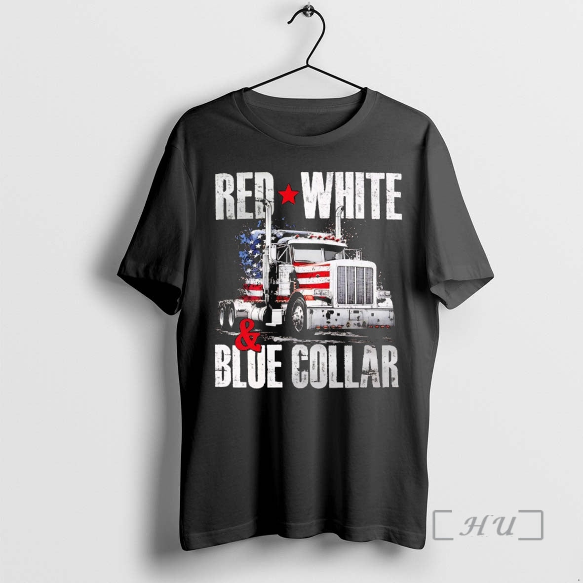 Officials Us Flag Red White And Blue Collar Truck