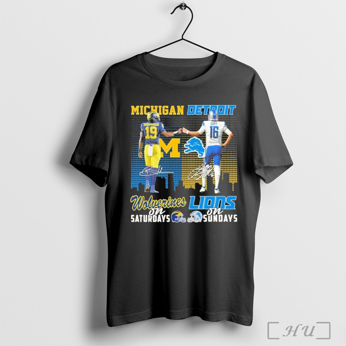Officials Underwood Wolverines On Saturdays Goff Lions On Sundays T Shirt