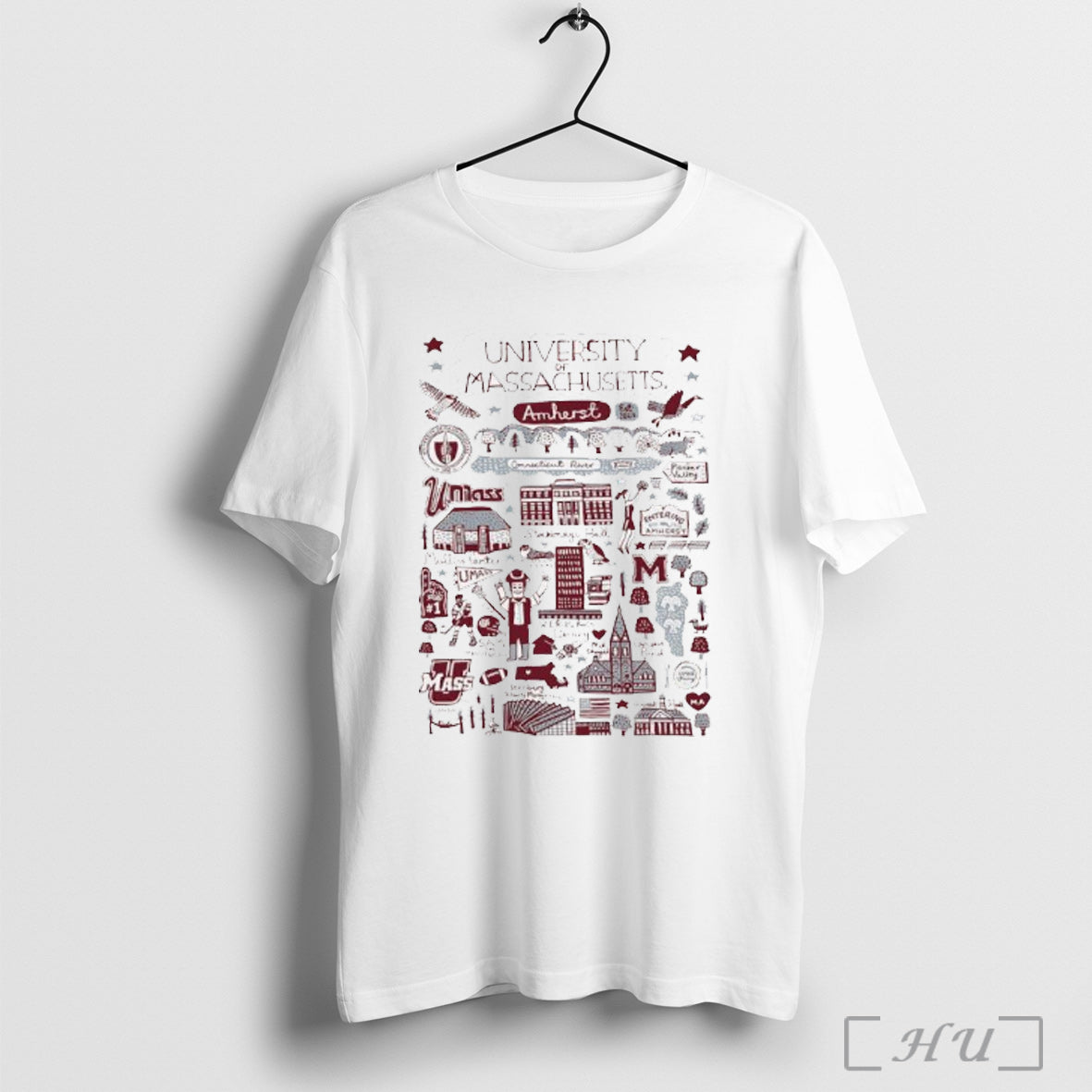 Officials University Massachusetts Amherst Est 1863 Graphic T Shirt