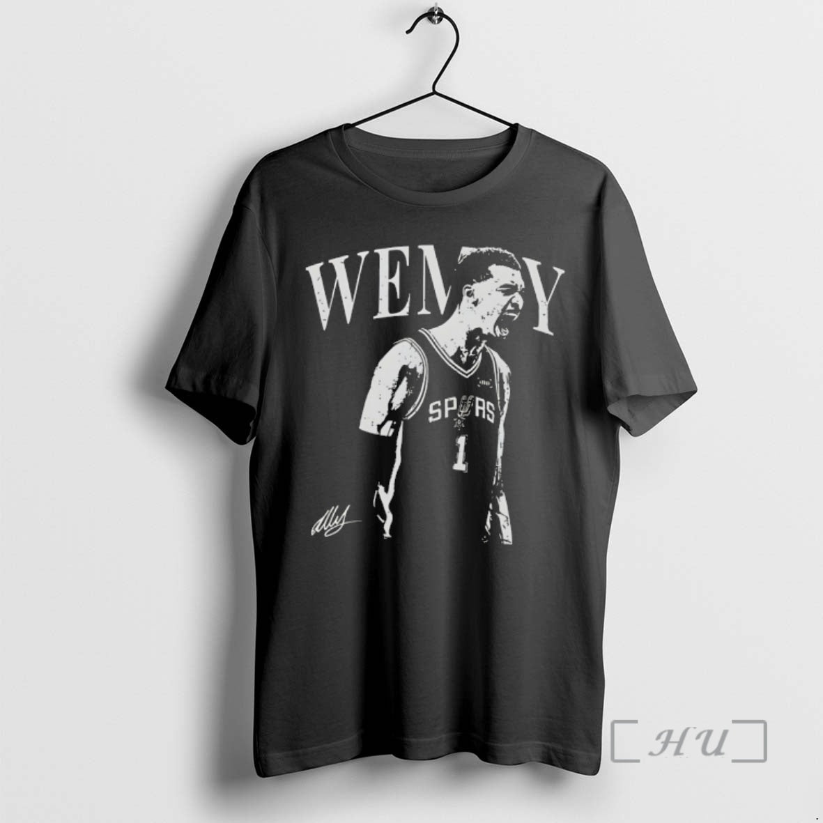 Officials Victor Wembanyama Silhouette Style Nba Player San Antonio Spurs Basketball Mvp Premium T Shirts
