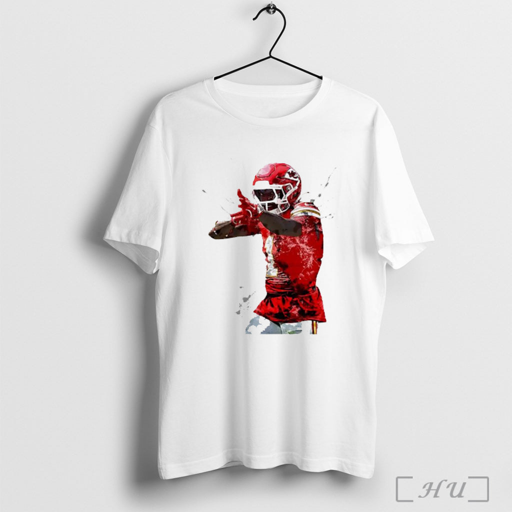 Officials Xavier Worthy Kansas City Chiefs Football Celebratory Pose T Shirt