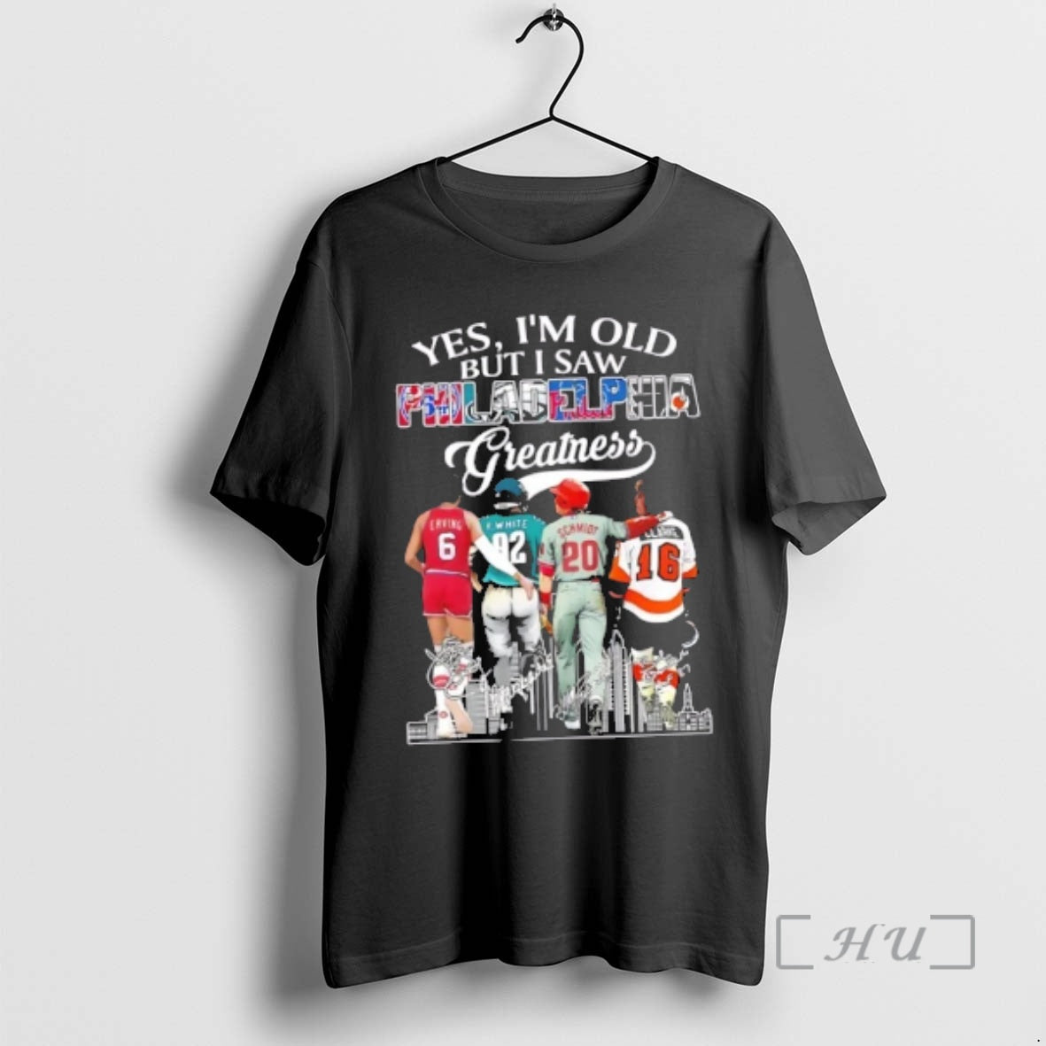 Officials Yes Im Old But I Saw Philadelphia Sports Greatness Legends Skyline Premium T Shirts