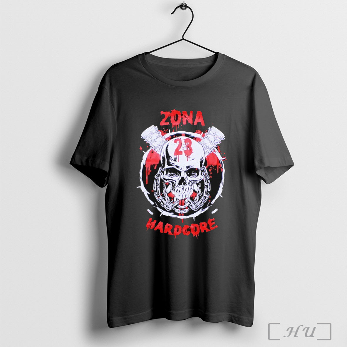 Officials Zona 23 Hardcore Skull Logo T Shirt