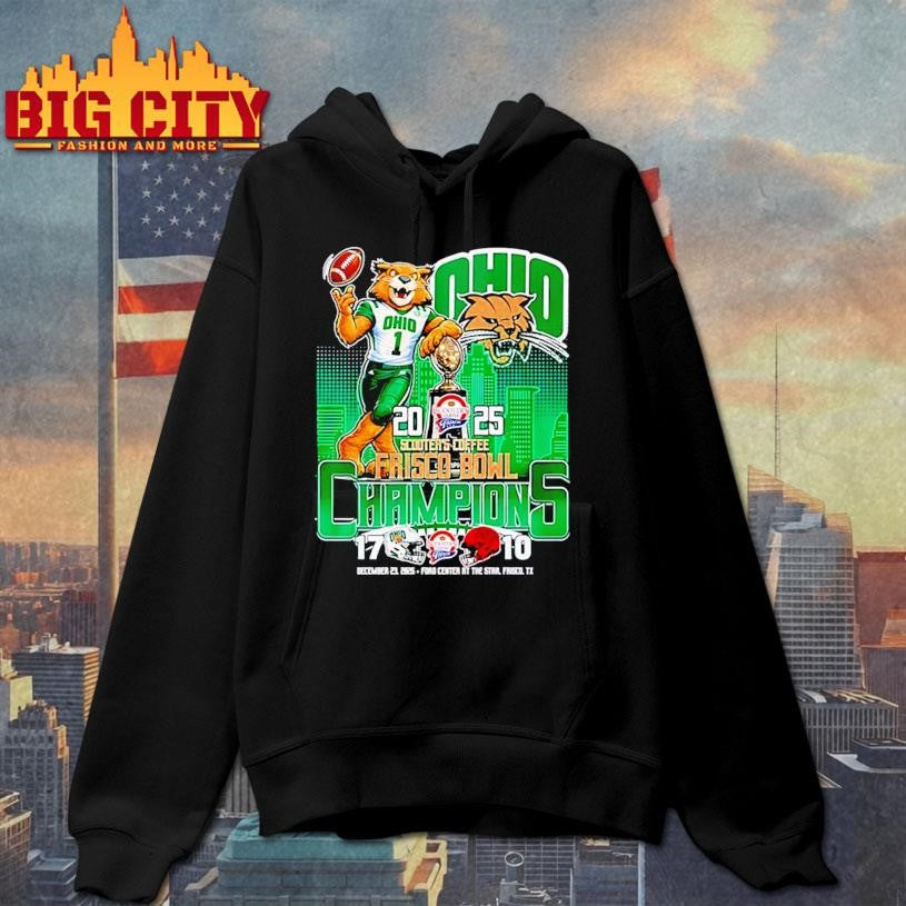 Ohio Bobcats 2025 Scooter’s Coffee Frisco Bowl Champions city skyline Shirt
