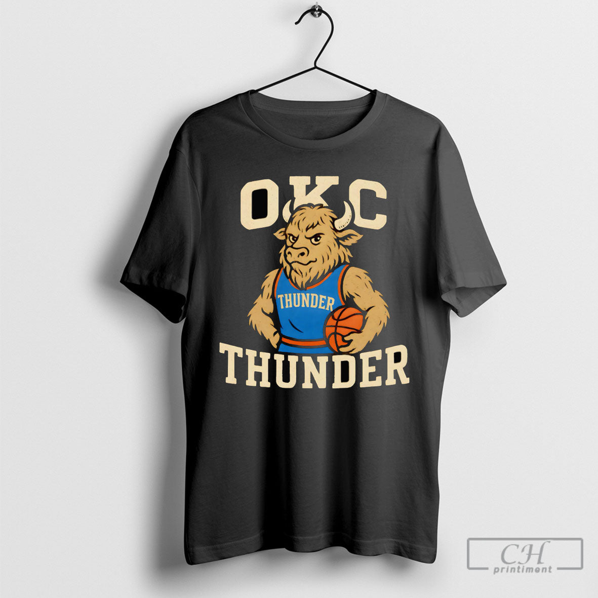 Okc Thunder Mascot Retro Shirt Tee