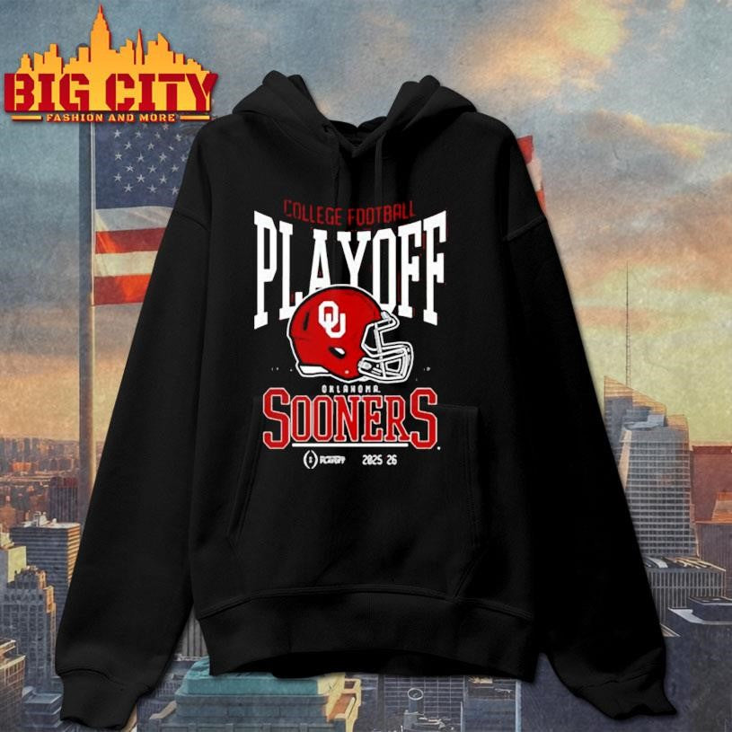 Oklahoma Sooners NCAA 2025 2026 College Football Playoff curved helmet shirt