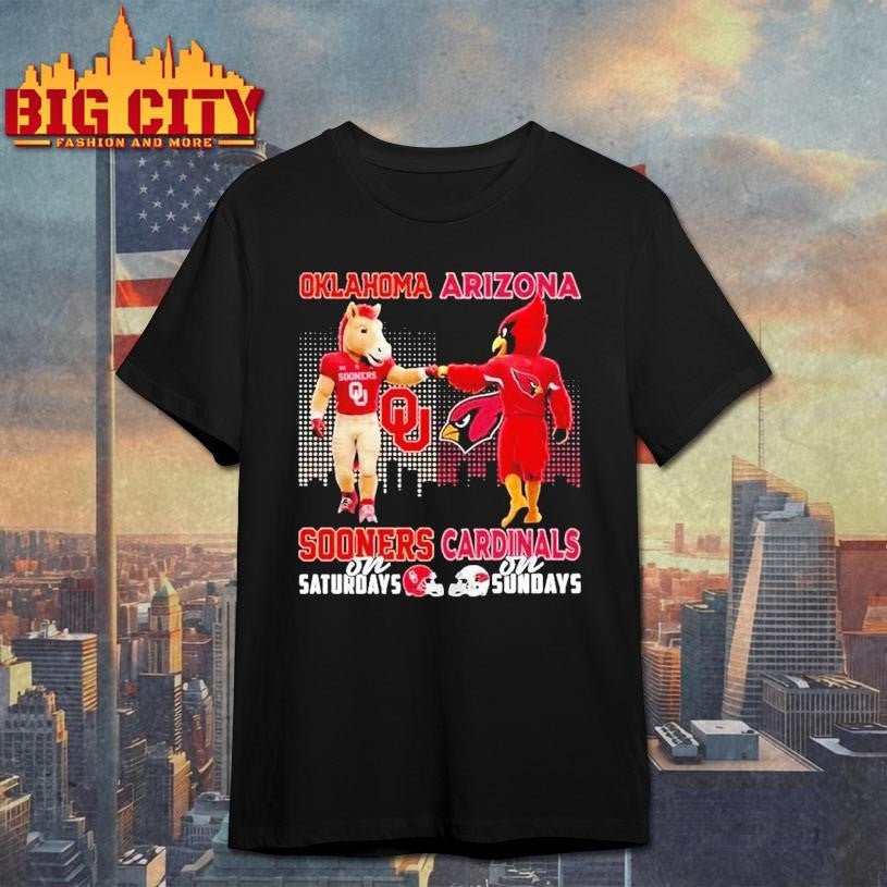 Oklahoma Sooners On Saturdays Arizona Cardinals On Sundays Mascot Shirt