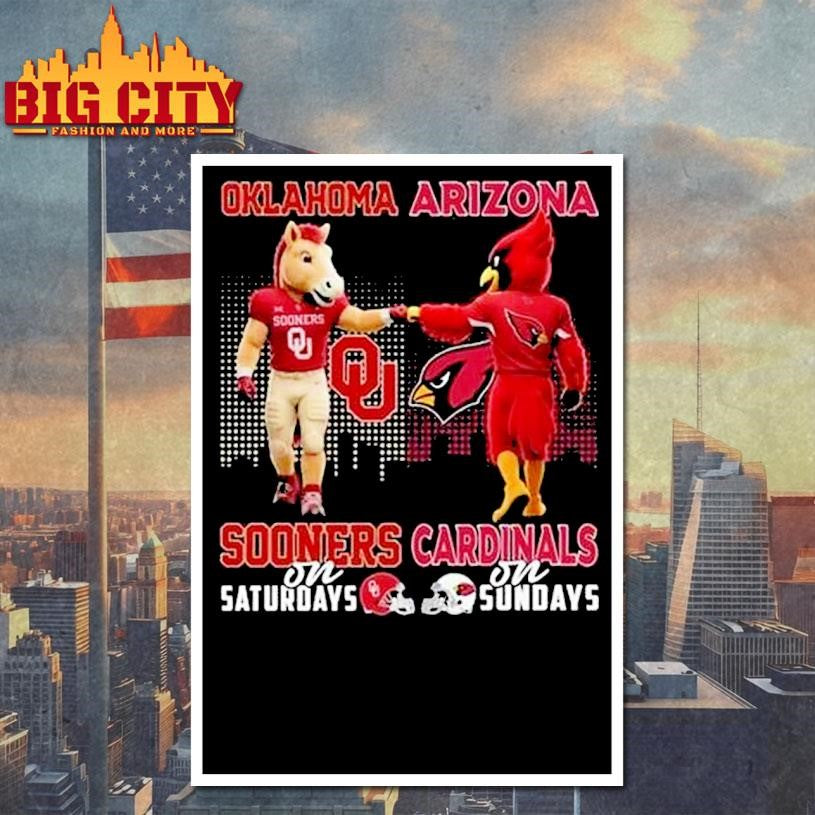 Oklahoma Sooners On Saturdays X Arizona Cardinals On Sundays Mascot 2025 Shirt