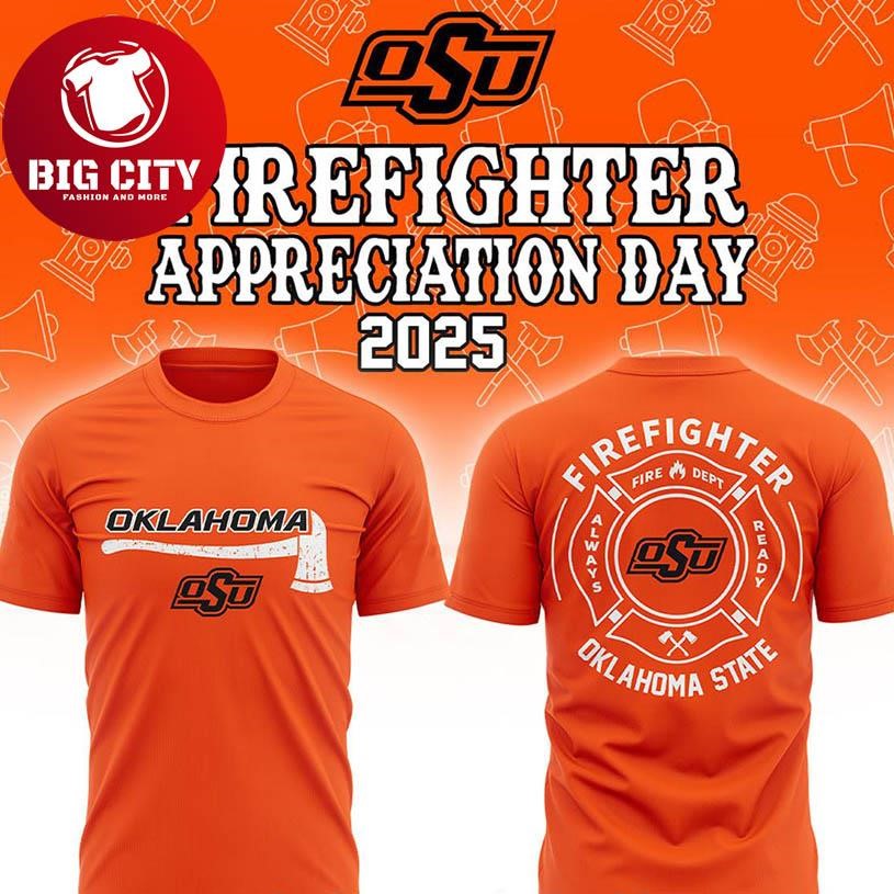 Oklahoma State Cowboys NCAA Firefighter Day Of Appreciation 2025 Two Sided Shirt