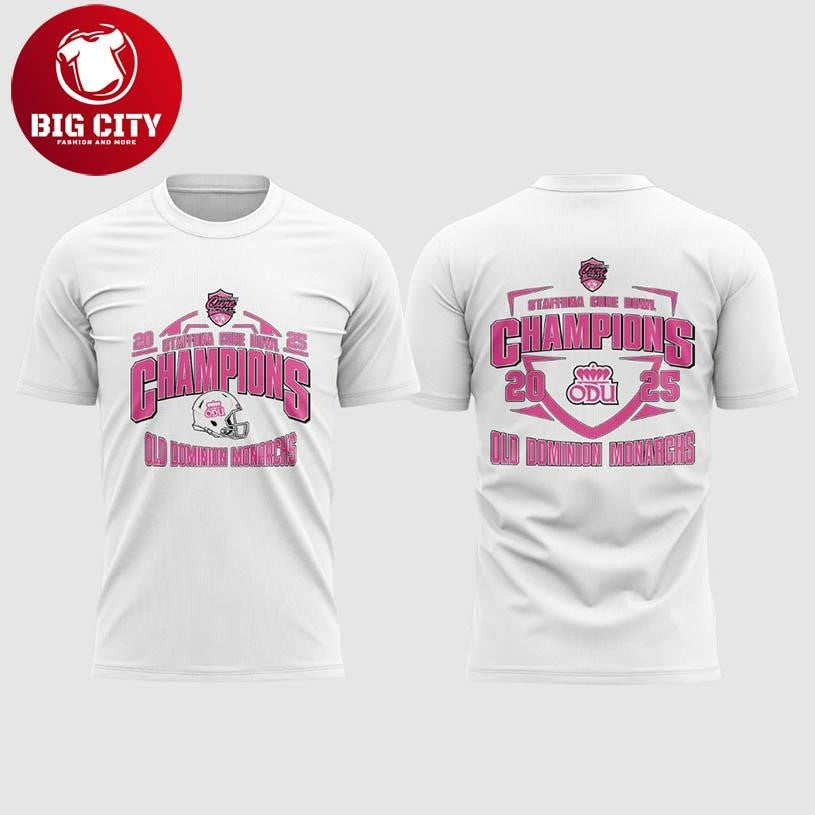 Old Dominion Monarchs 2025 Cure Bowl Champions Two Sided Shirt