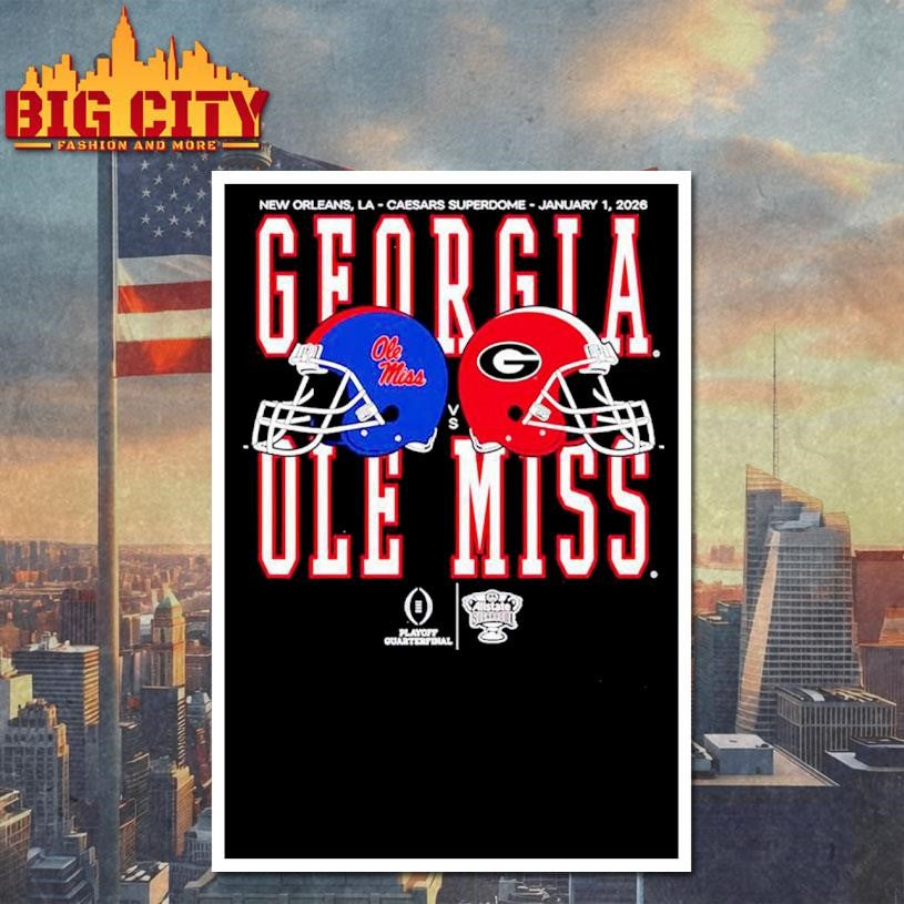 Ole Miss vs Georgia 2026 Allstate Sugar Bowl Helmet Matchup Shirt
