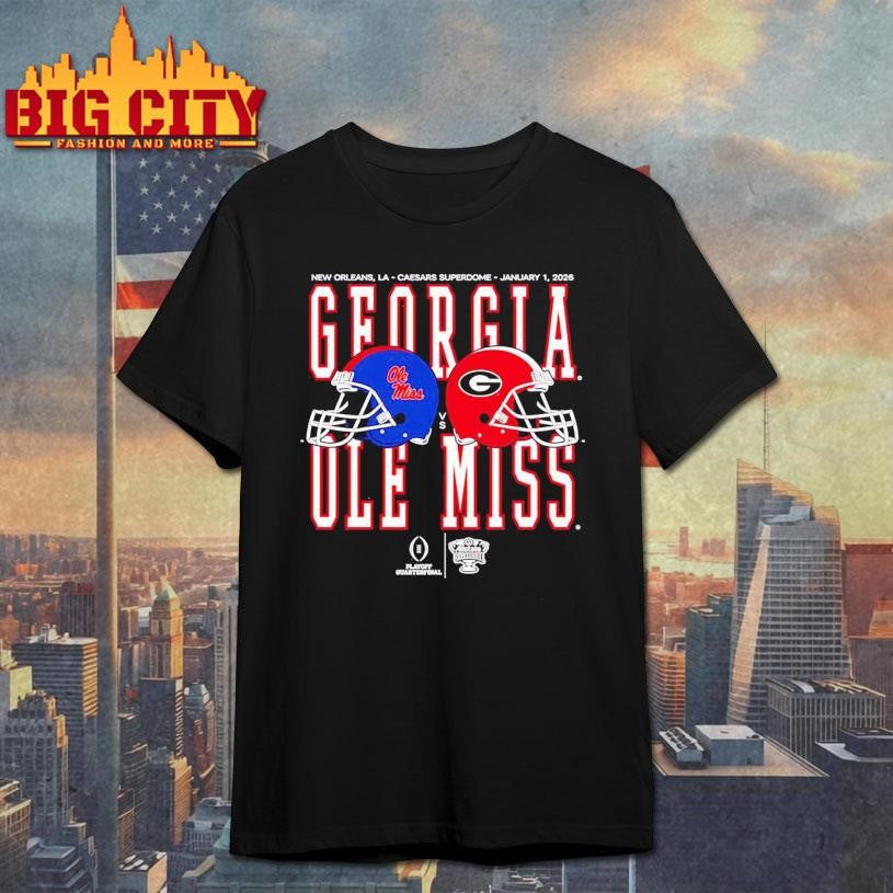 Ole Miss vs Georgia 2026 Allstate Sugar Bowl Helmet Matchup Shirt