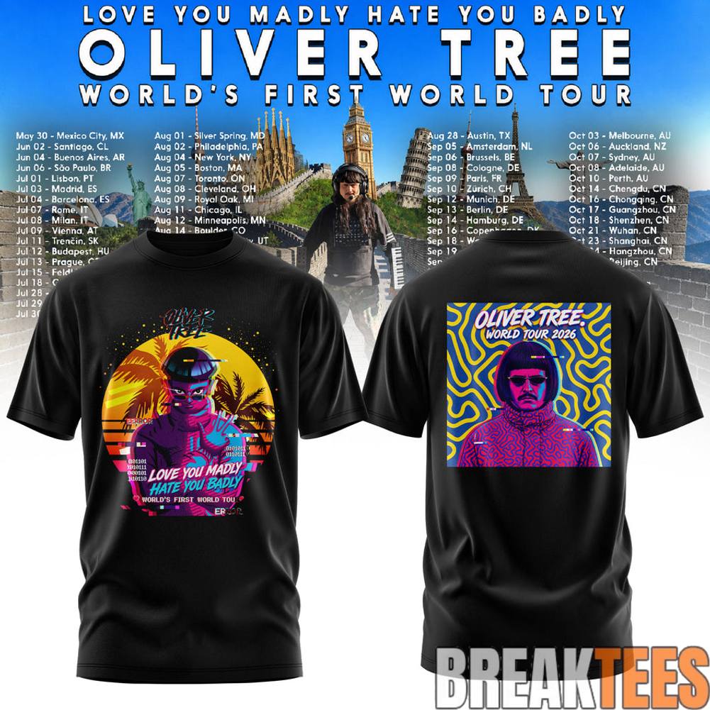 Oliver Tree Love You Madly Hate You Badly World Tour 2026 T-Shirt