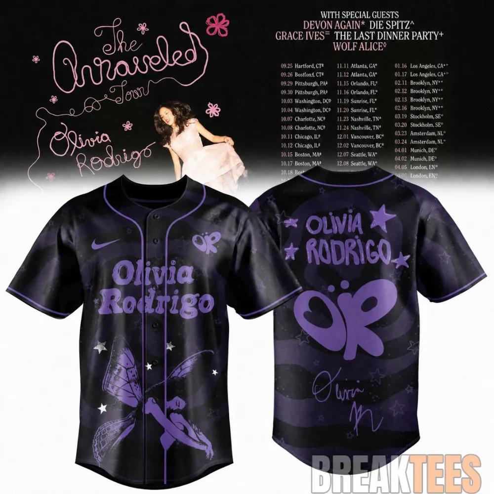 Olivia Rodrigo The Unraveled Tour 2026 Baseball Jersey