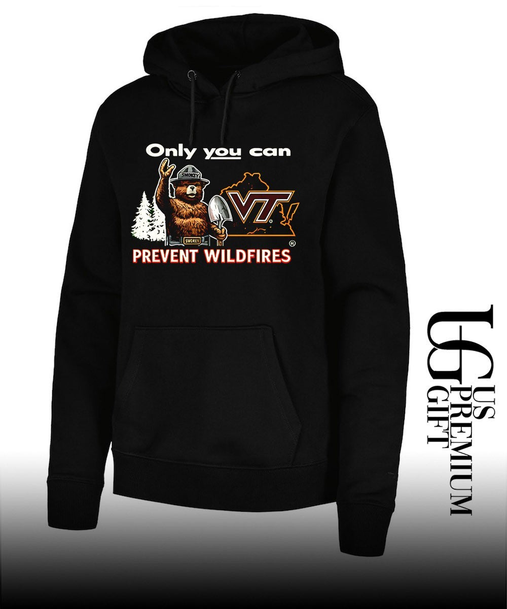 Only you can Prevent Wildfires Smokey x Virginia Tech shirt