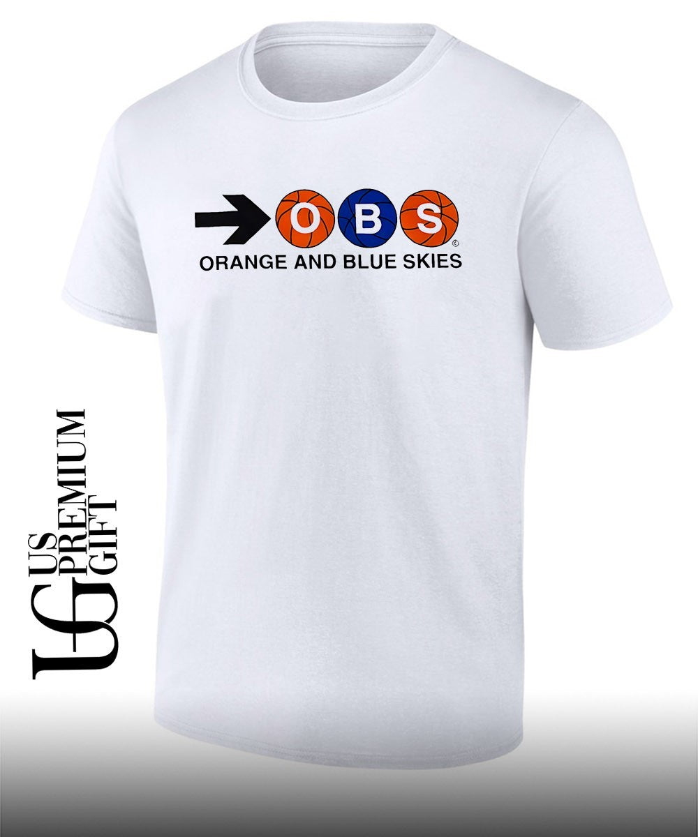 Orange and Blue Skies OBS basketball 2026 NBA graphic logo shirt