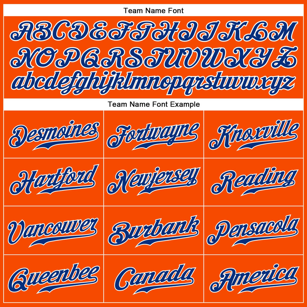 Custom Orange Royal-White Authentic Sleeveless Baseball Jersey
