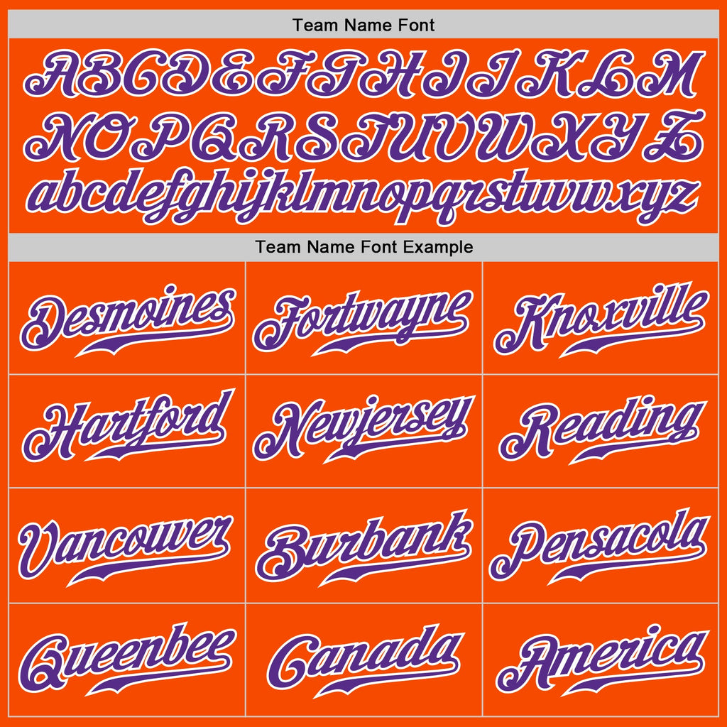 Custom Orange White Pinstripe Purple-White Authentic Baseball Jersey