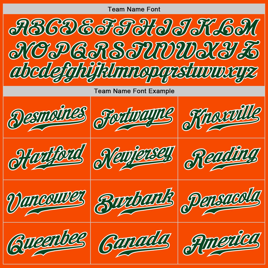 Custom Orange White Pinstripe Green-White Authentic Baseball Jersey