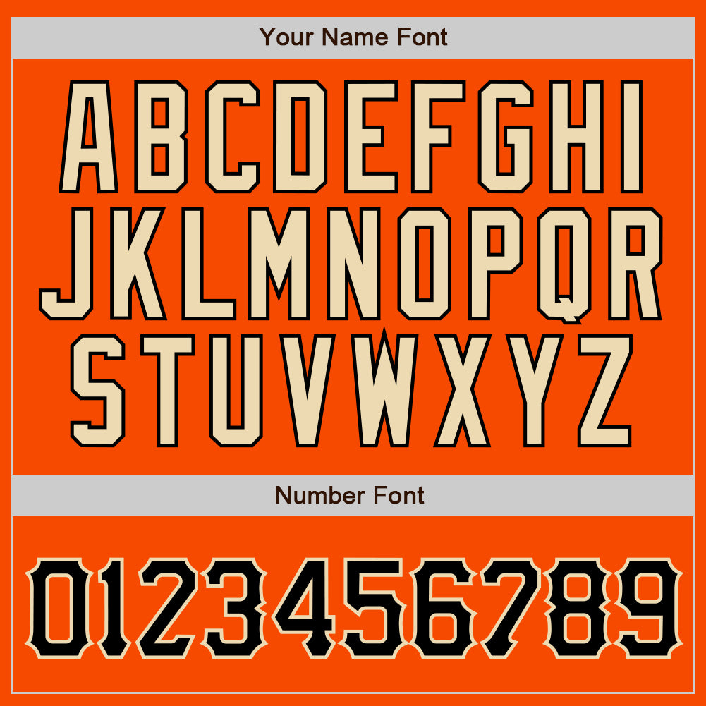 Custom Orange Black Pinstripe Black-Cream Authentic Baseball Jersey