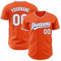 Custom Orange White-Light Blue Authentic Baseball Jersey
