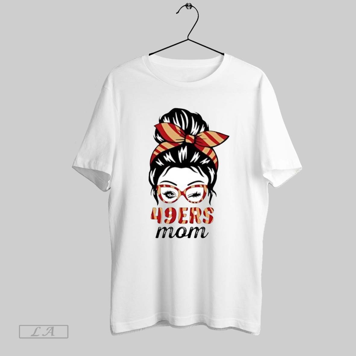 Original 49ers Mom Messy Bun Winking Eye San Francisco Football Fan