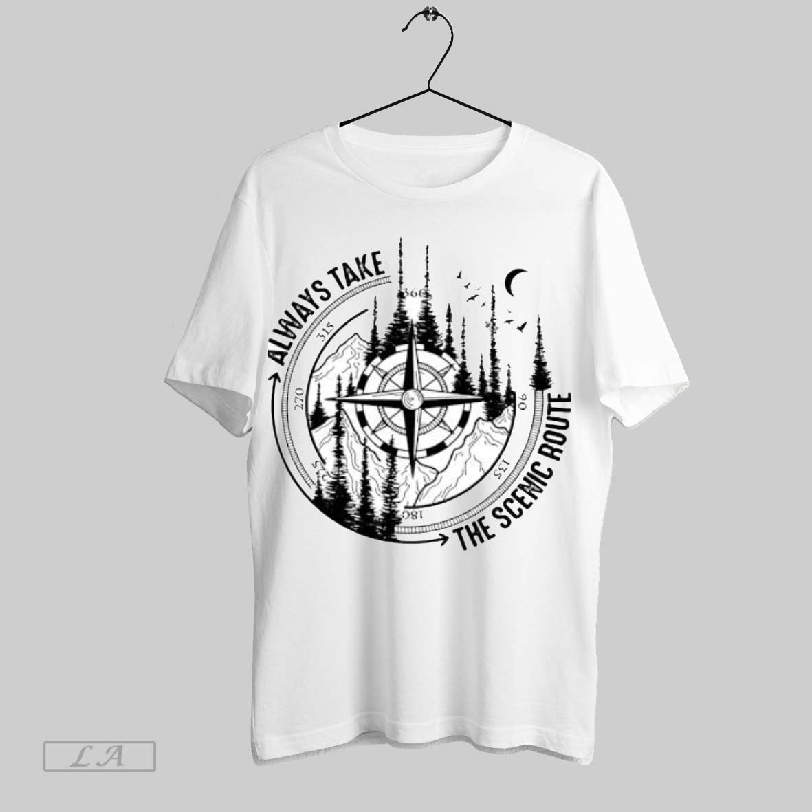 Original Always Take The Scenic Route Hiking Compass Nature