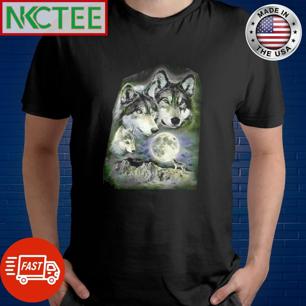 Original Beautiful wolves moon shirt