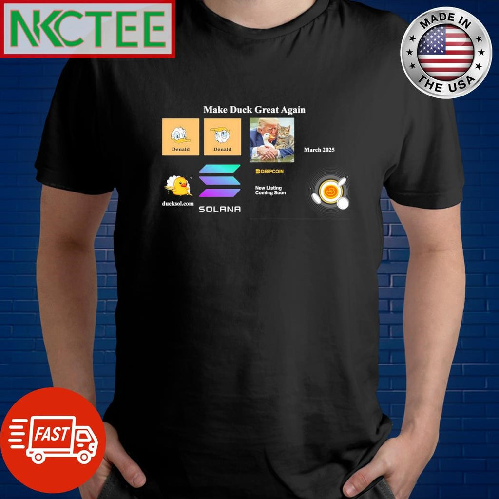 Original Donald Trump and Donald Duck and Deepcoin new listing duck coin and Solana shirt